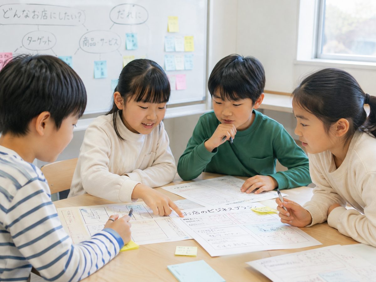 チームで企画を話し合う